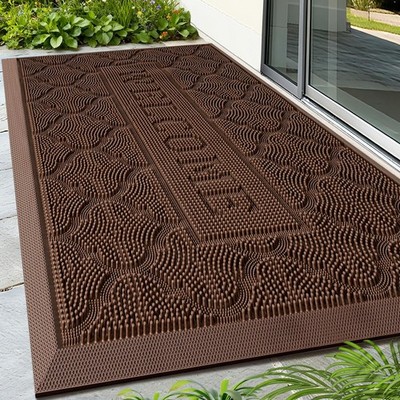 FRAMICS Front Door Mat Outside Entrance, Heavy Duty Rubber Door Mats Non-Slip...