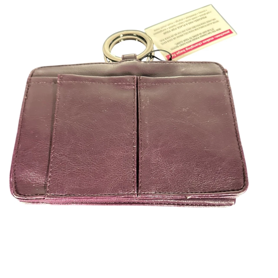 Cartera organizadora de cuero para mujer Pouchee compacta con bloqueo RFID tarjetero Foto 2 de 4