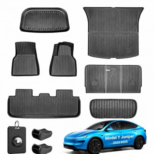 9PCS RHD Floor Mats for Tesla Model Y Juniper 2025 2026 5-Seater