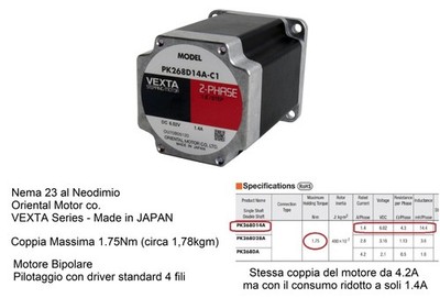 Schrittmotor Nema23 1,75Nm VEXTA PK268D14A Orientmotor 200 Stufen 6,02V 1,4A