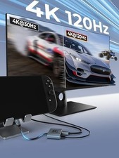 Switch 2 Dock,Portable USB C Docking Station with 4K 120Hz/Pd 100W/USB 3.0 Port,