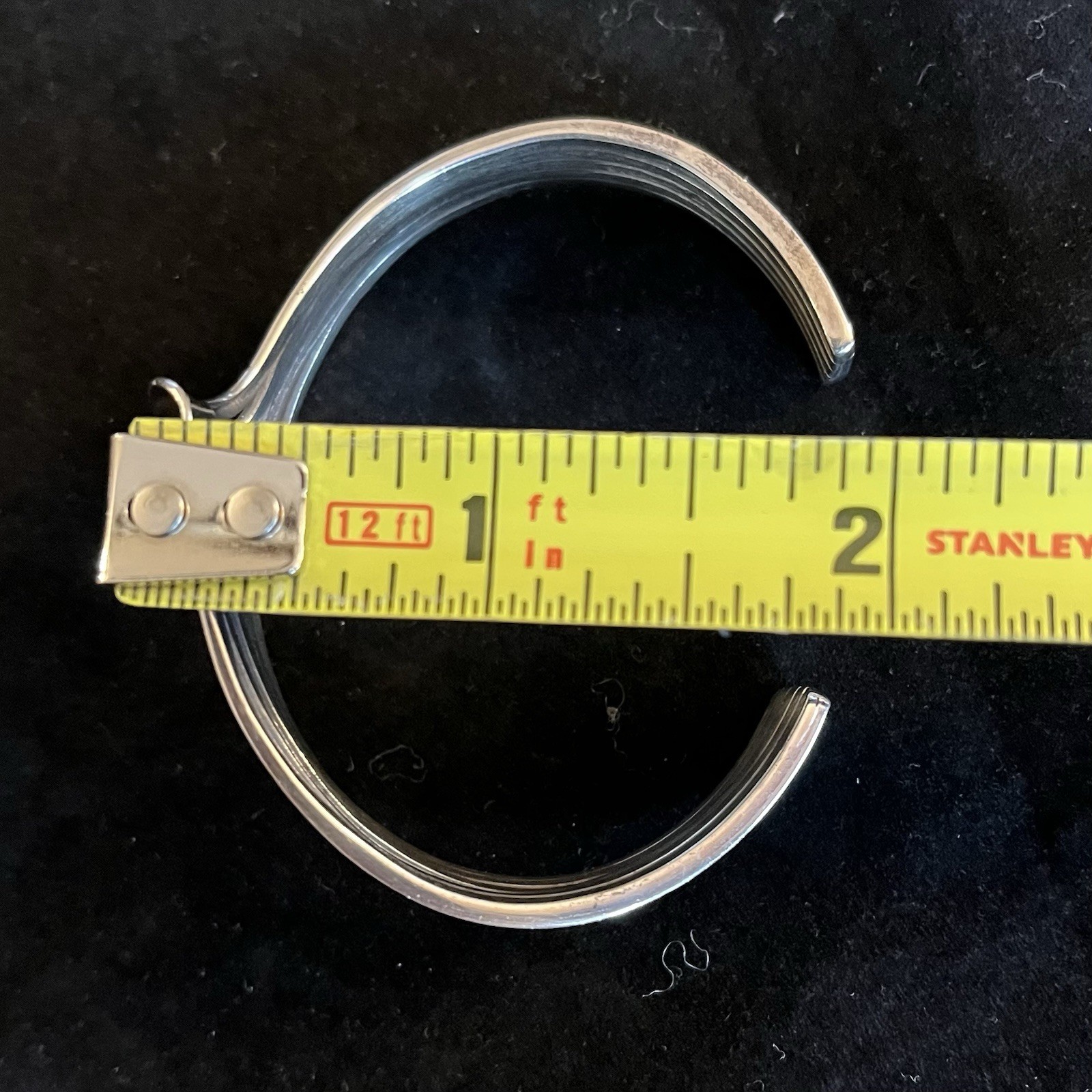 Sterling Silver Signed Wave Cuff Bracelet Modern … - image 11