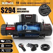 X-bull 12000lbs Winch 12k Winch 12v Synthetic Rope Heavy Duty Trailer Off-road