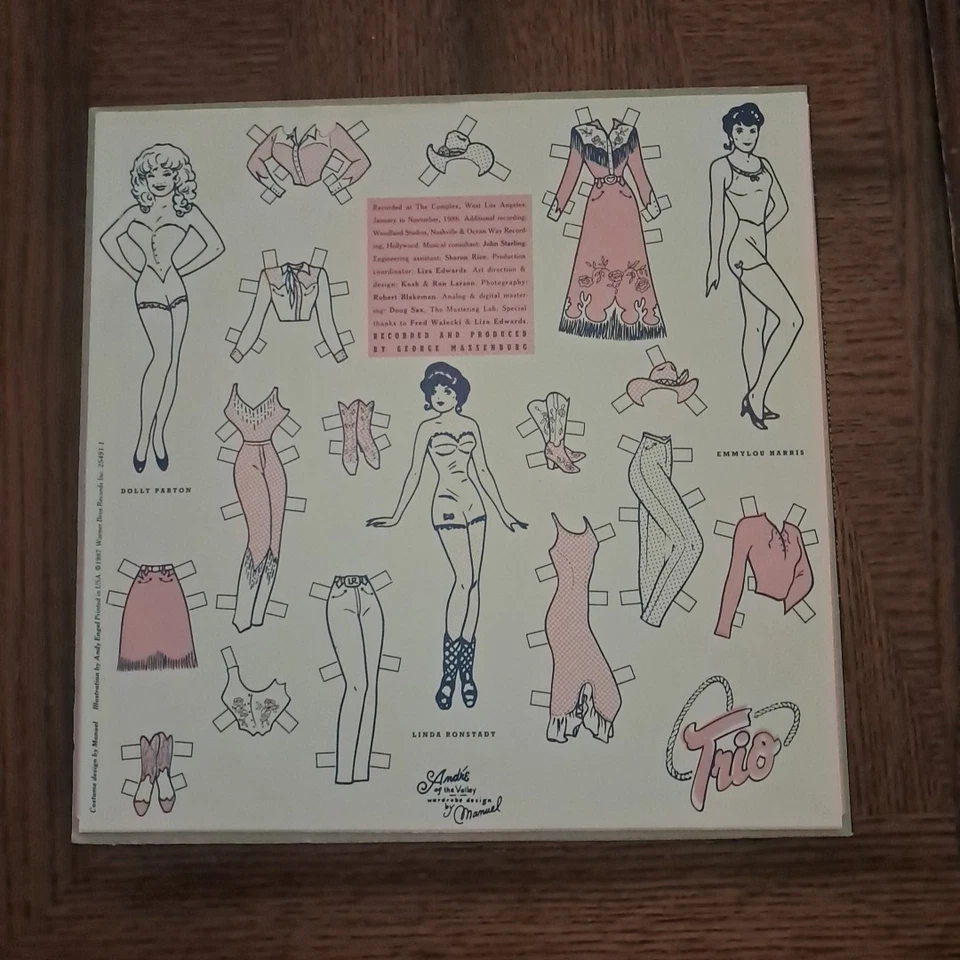 Dolly Parton, Linda Ronstadt, Emmylou Harris "Trio" LP 1987 in Great Shape VG+!! Foto 3 de 4