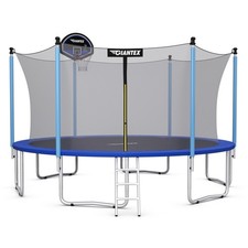14 FT Trampoline Combo Bounce Jump Safety Enclosure Net W/Basketball Hoop Ladder