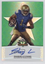 2014 Leaf Valiant Base Auto Green Shaquelle Evans #BA-SE1 Auto 0x5
