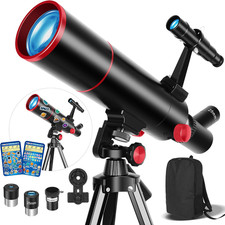 High-Powered 80mm Telescope for Kids Adults with Tripod Phone Adapter