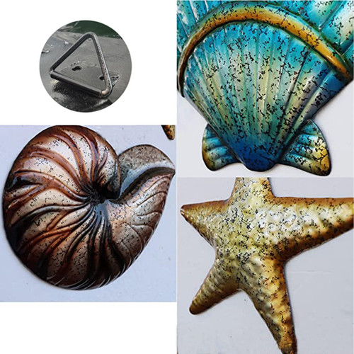 3 Pcs Metal Beach Wall Decor Sea Star Shell Conch Metal Decor Ocean Theme Mar... - Picture 6 of 7