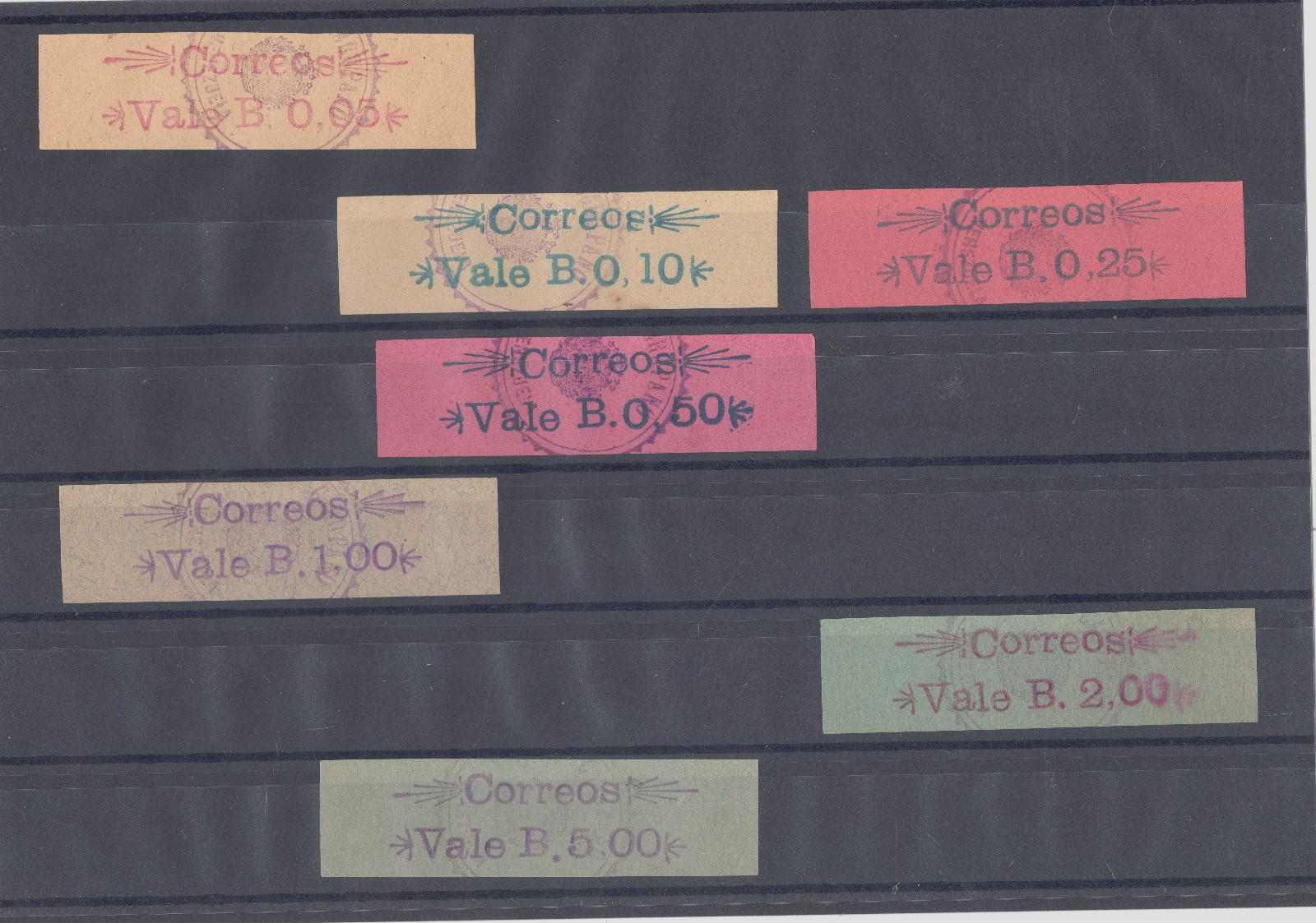 VENEZUELA Scott # 7 - 13, USED / VF Local Stamps for PORT of CARUPANO! SCV $360