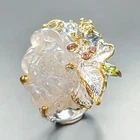 Jewellery 14 ct+ Natural Labradorite Ring 925 Sterling Silver Size 8.5 /R464168