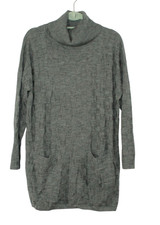 Two Danes Heather Gray Turtleneck Textured Sweater Dress Minimalist Quiet Luxury