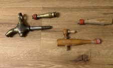 Zapfhahn - Entlüftungsstopfen - je ein Set aus Messing und Holz Bierfass vintage
