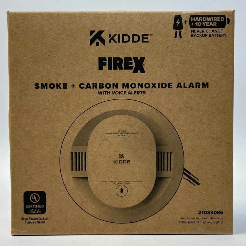 NEW Kidde FIREX CUAC10YFEX-V 21033086 Combo Smoke & Carbon Monoxide Alarm