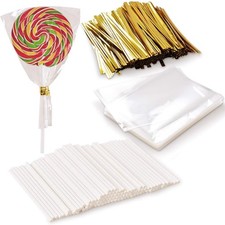 1000 Pcs Lollipop Set - 100 Pack Sticks, 100 Bags, 800 Wire Lines