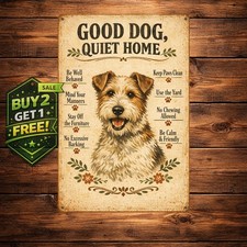 Schnauzer Dog House Rules Retro Metal Sign 8x12 Pet Lover Wall Decor