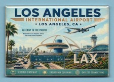LOS ANGELES INTERNATIONAL AIRPORT TRAVEL POSTER *2X3 FRIDGE MAGNET* CALIFORNIA