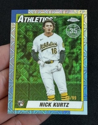 Nick Kurtz /99 Green Chrome Mojo Refractor RC Rookie U90C-93 2025 Topps Update 