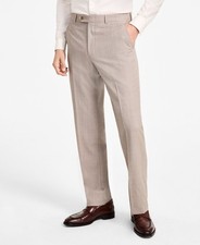 Michael Kors Mens Classic fit Dress Pants 42 / 30 Beige Solid Stretch Wool