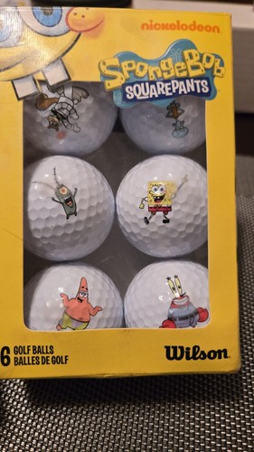 Wilson nickelodeon SpongeBob Squarepants Golf Ball set 6 characters, white
