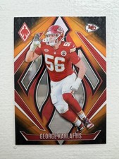 2024 Panini Phoenix George Karlaftis Orange Fade #62 Kansas City Chiefs
