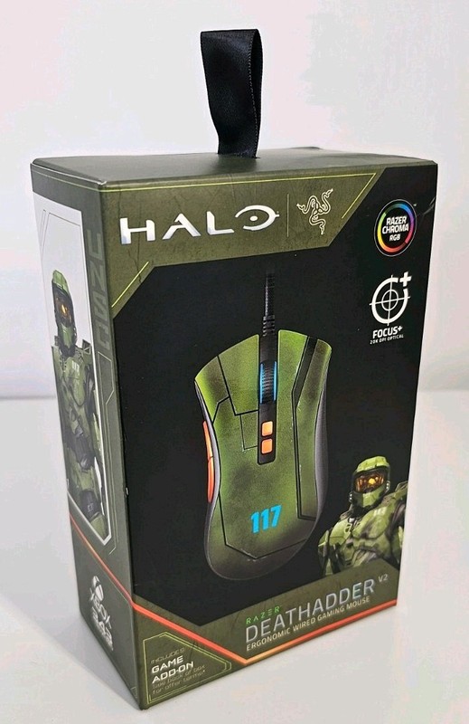 Razer Deathadder V2 Ergonomic Wired Gaming Mouse Halo Infinite Edition