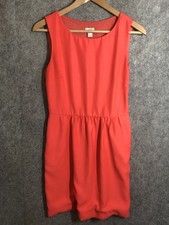 J.Crew Dress Womens 2 Coral Sleeveless Fit & Flare Scoop Neck Lined Short