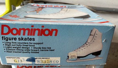 Vintage - Dominion Girls Figure Skates Size 13 - Circa 1980 s Made in Canada