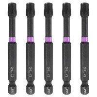 "5Er-Set TT40 Torx Schraubendreherbit 1/4\" Sechskant 3\" FüR Impact Mit Loch"