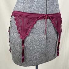 NWT Victorias Secret Lace Garter Belt Size Medium Large Maroon Red