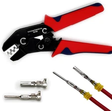 Crimping Tool with Ratchet, Ratcheting Wire Crimper Tool for Open Barrel 