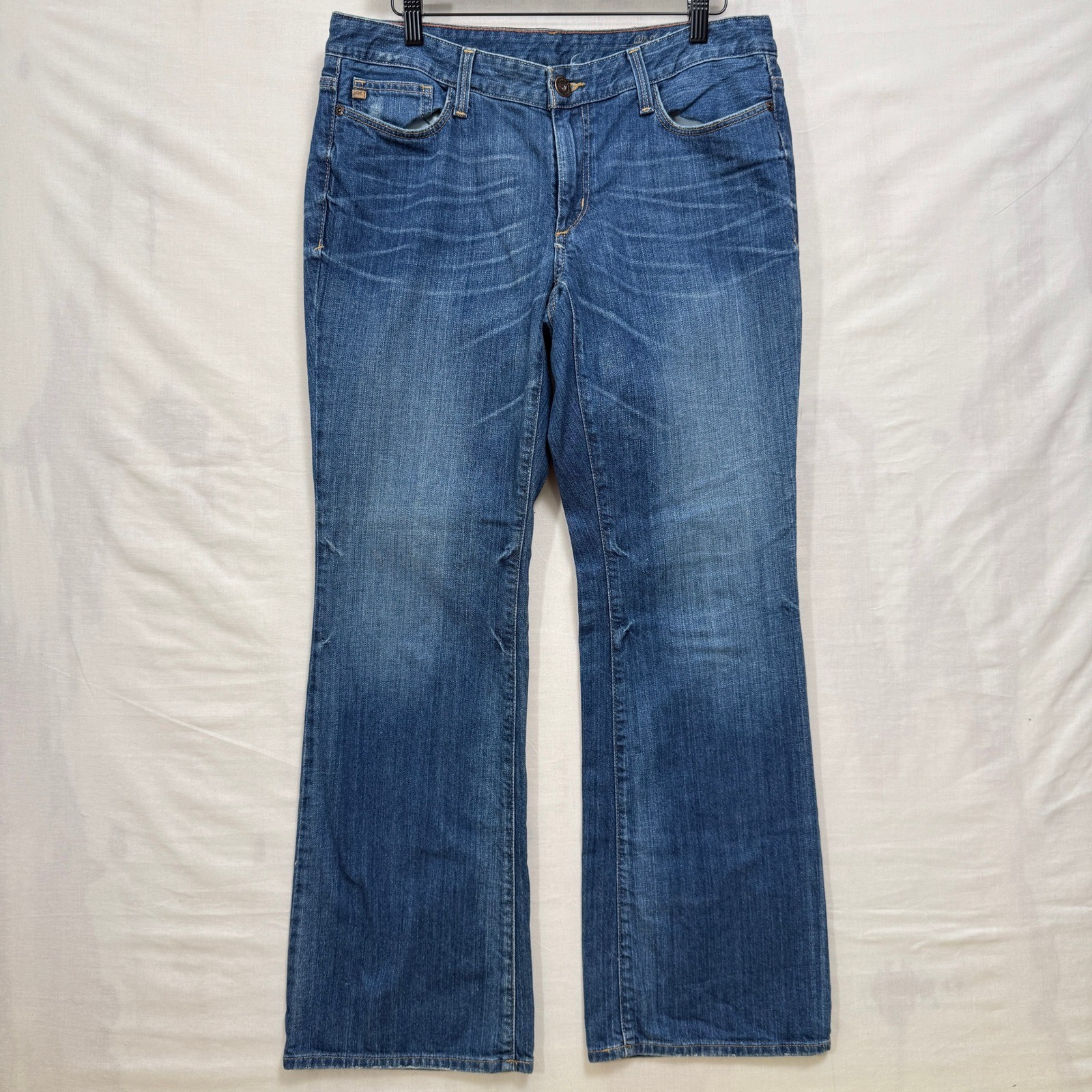 Eddie Bauer Bootcut Jeans Womens 12 Blue Curvy Fit Medium Wash Stretch Denim