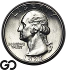 1936-D Washington Quarter, Solid Gem BU++ Better Date Denver Issue!