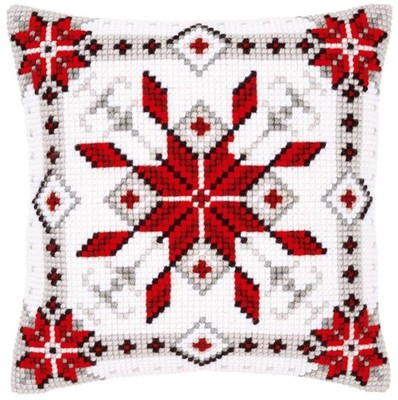 Vervaco Cross Stitch Christmas Embroidery Kits Pillow Front for Self-Embroide...