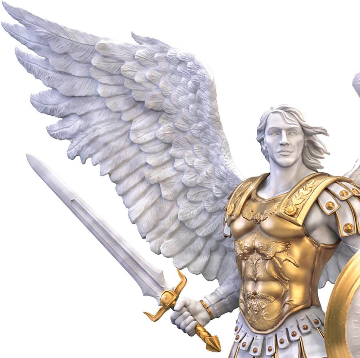 The Bradford Exchange Saint Michael Sculpture Limited-edition cold-cast marble