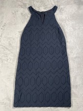 Banana Republic Shift Dress Women 0 Navy Blue Eyelet Sleeveless Lined SUM16