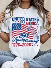 United States Of America 250th Anniversary 1776 2026 Patriotic T-Shirt