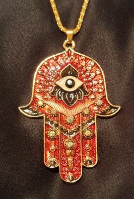 Fashion Jewelry  Betsey Johnson Modeschmuck Kette vergoldet Hamsa Hand