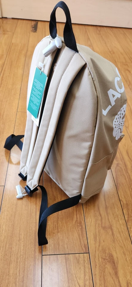 Lacoste Croc Log Lightweight Backpack,  Unisex Beige - Image 2 of 4