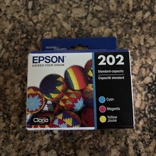 Epson 202 3pk Combo Color Ink Cartridges - Cyan/Magenta/Yellow 4/2028 NEW