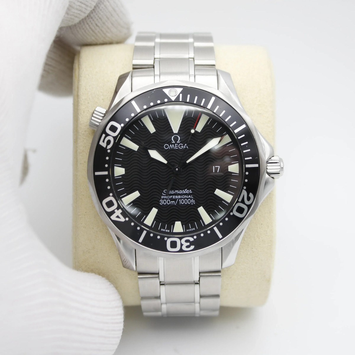 Omega Seamaster 41MM Stainless Steel Black Dial Quartz Mens Watch