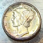 1940-D Mercury Dime Nice Original Gem+ BU Full Bands Light Patina CHRC
