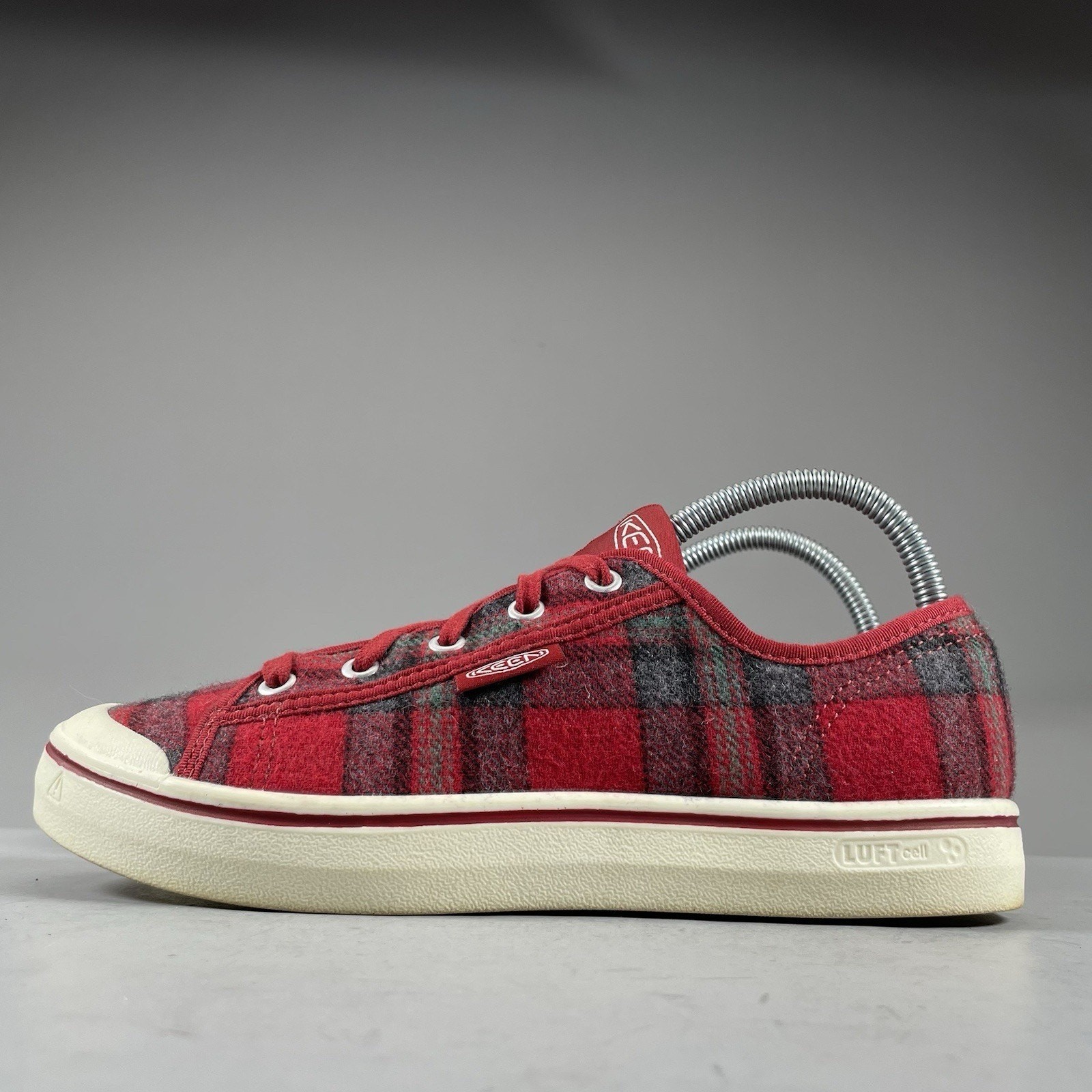 Scarpe sneakers casual Keen Elsa V donna taglia 8 5 rosse a quadri tartan lana stringate