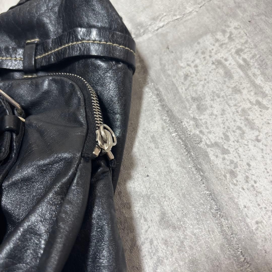 2000s Miu Miu Stitch Leather Hand Bag Gift Present 0212b From