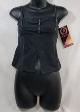 Eurotard Camisole Dance Top Silver Stud on Strap Front/Center Middle Open SZMA