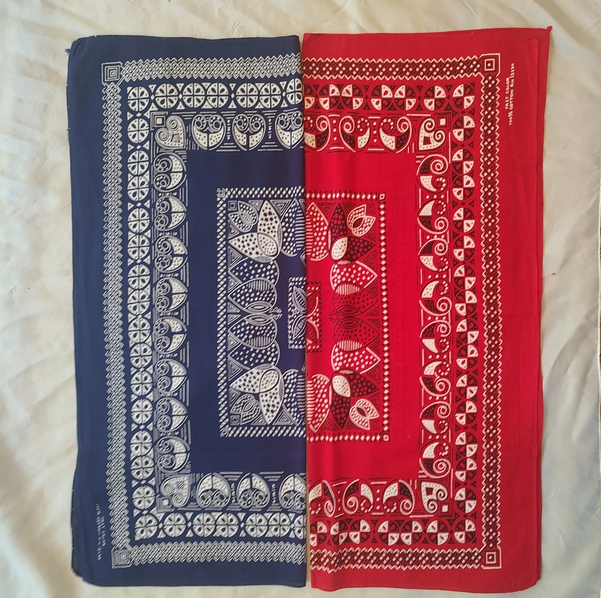 Paisley Western/Bandana Vintage Plain & Solid Handkerchiefs for