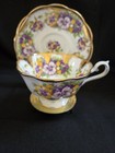 Royal Albert Cup Saucer Yellow &  Purple Pansies Heavy Gold Trim Bone China Eng. — photo 2