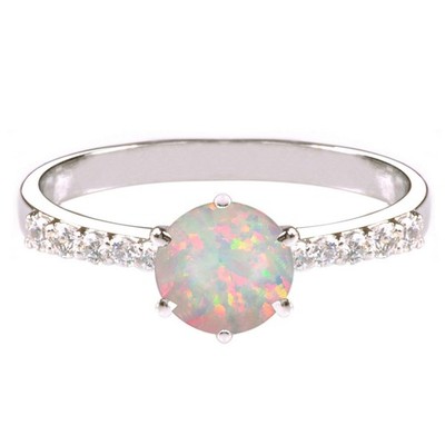 1.10 Cts. 100% Natural Opal IGI Certified Diamond Ring In 4KT Gold- Tariffs Free