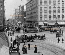 1880s Old NYC Union Square & Broadway Trolley Horses Film Photo Negative