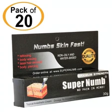 20 Tubes X 30g Super Numb Skin Numbing Cream Laser Piercing Waxing Body Art