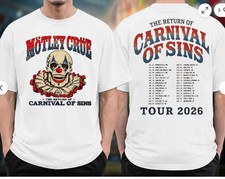 Motley Crue 2026 Tour Return of the Carnival of Sins Unisex T-Shirt.